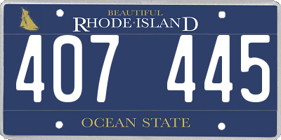 RI license plate 407445