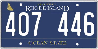 RI license plate 407446