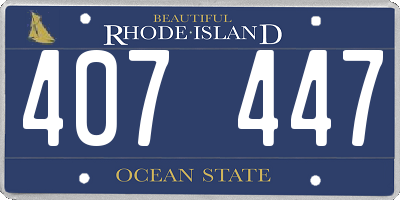 RI license plate 407447