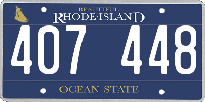 RI license plate 407448