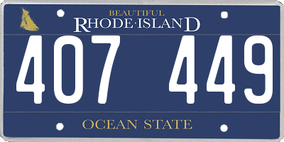 RI license plate 407449