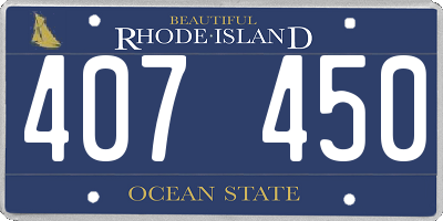 RI license plate 407450
