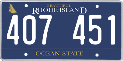 RI license plate 407451