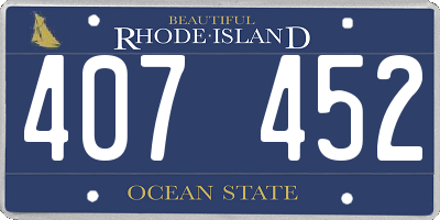 RI license plate 407452