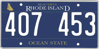 RI license plate 407453