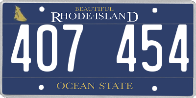 RI license plate 407454