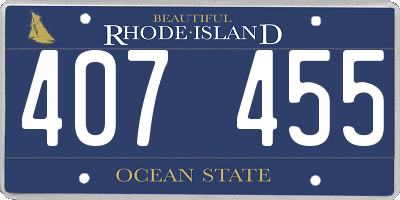 RI license plate 407455