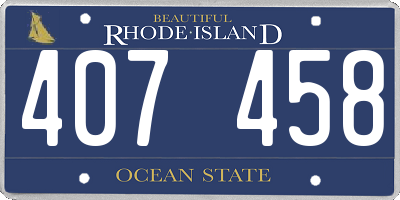 RI license plate 407458