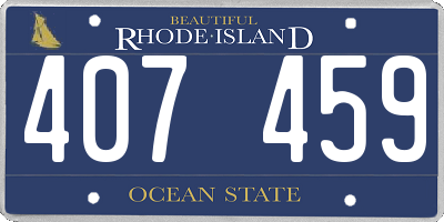 RI license plate 407459
