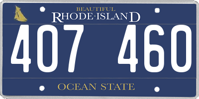 RI license plate 407460