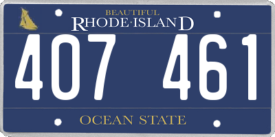 RI license plate 407461