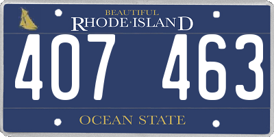 RI license plate 407463