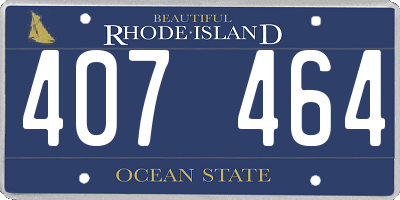 RI license plate 407464