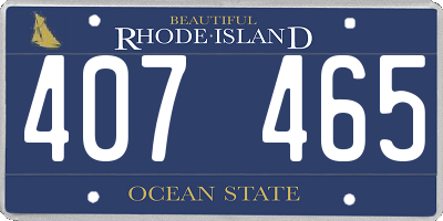 RI license plate 407465
