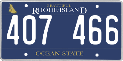 RI license plate 407466