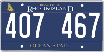 RI license plate 407467
