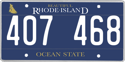 RI license plate 407468