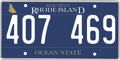RI license plate 407469