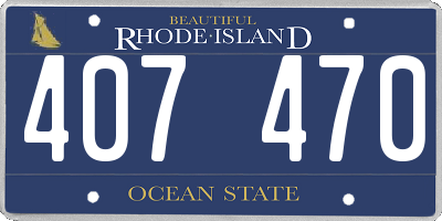 RI license plate 407470