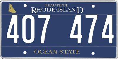RI license plate 407474