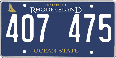 RI license plate 407475