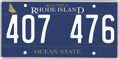 RI license plate 407476