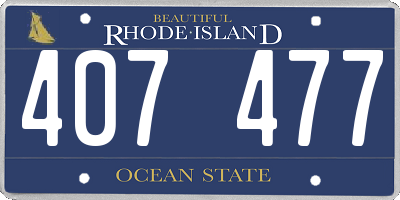 RI license plate 407477