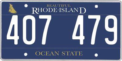RI license plate 407479
