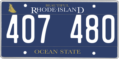 RI license plate 407480