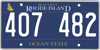 RI license plate 407482