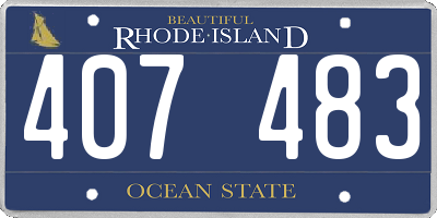 RI license plate 407483