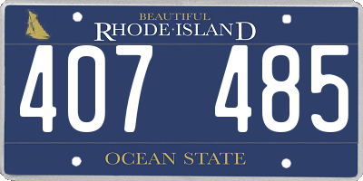 RI license plate 407485