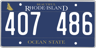 RI license plate 407486