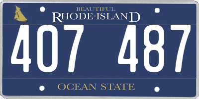 RI license plate 407487