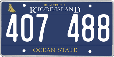 RI license plate 407488