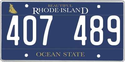 RI license plate 407489