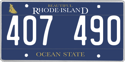 RI license plate 407490