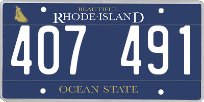 RI license plate 407491