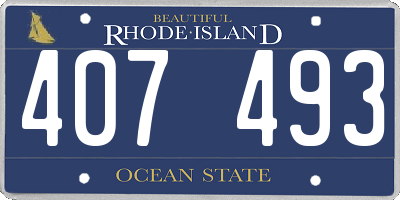 RI license plate 407493