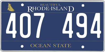 RI license plate 407494