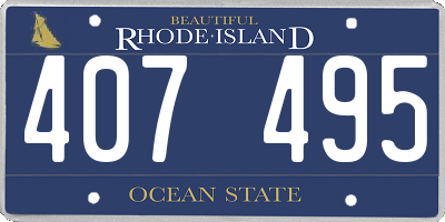 RI license plate 407495