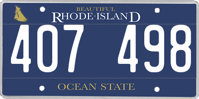 RI license plate 407498