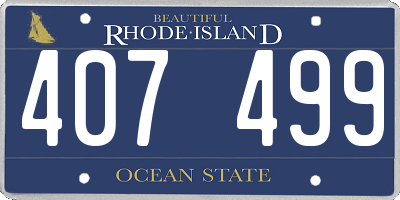 RI license plate 407499