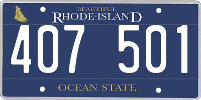 RI license plate 407501