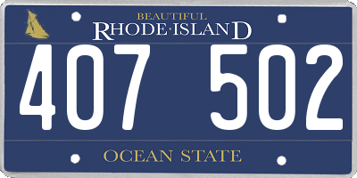 RI license plate 407502