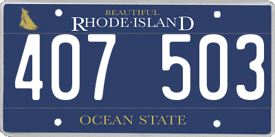 RI license plate 407503