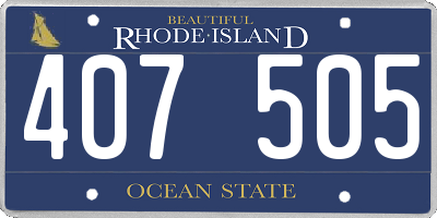 RI license plate 407505