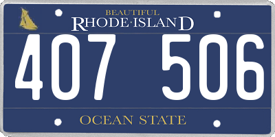 RI license plate 407506
