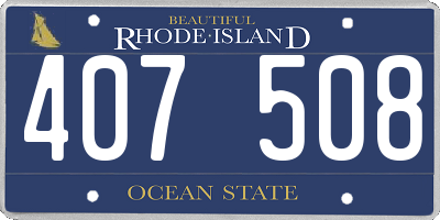 RI license plate 407508
