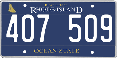 RI license plate 407509